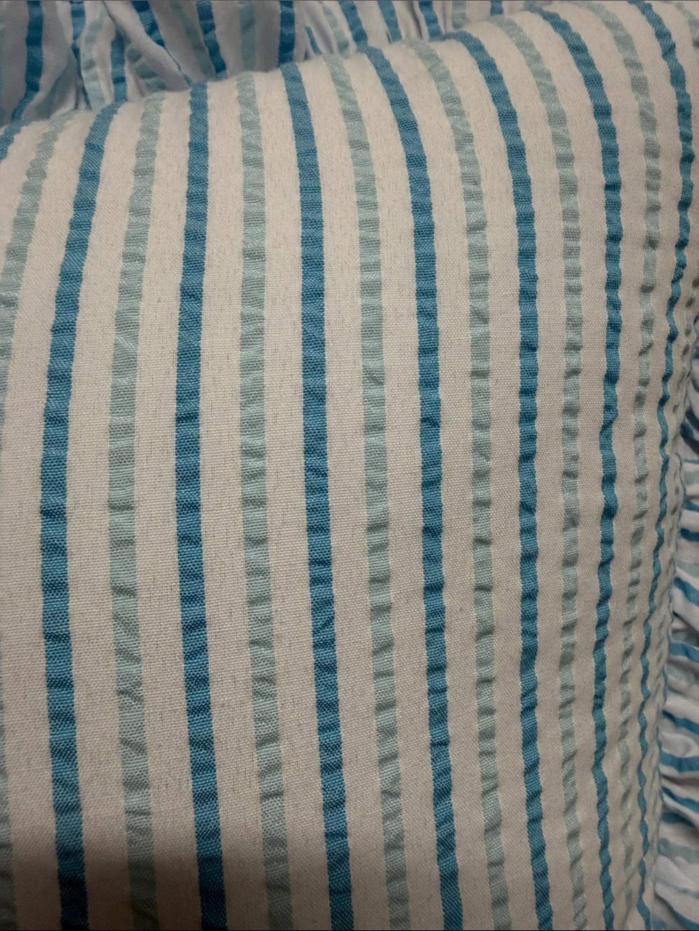 Style House | “It Is What It Is” Embroidered Striped Ruffle Square Pillow